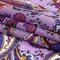 1 Yard Gauzy Cotton Voile Lilac Cobalt and Pink Paisley Deadstock Fabric